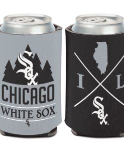 Chicago White Sox 12 oz Black Gray Hipster Can Cooler Holder