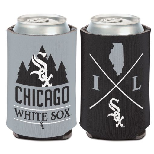 Chicago White Sox 12 oz Black Gray Hipster Can Cooler Holder