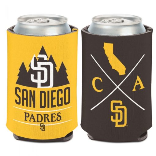 San Diego Padres 12 oz Brown Yellow Hipster Can Cooler Holder