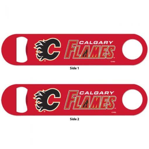 Calgary Flames Red Metal Bottle Opener 2-Sided