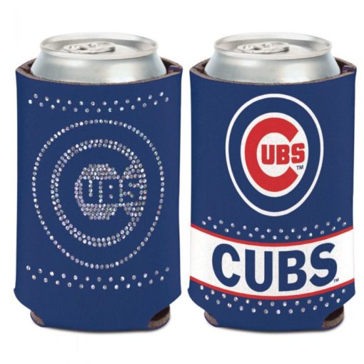 Chicago Cubs 12 oz Blue Bling Can Cooler Holder