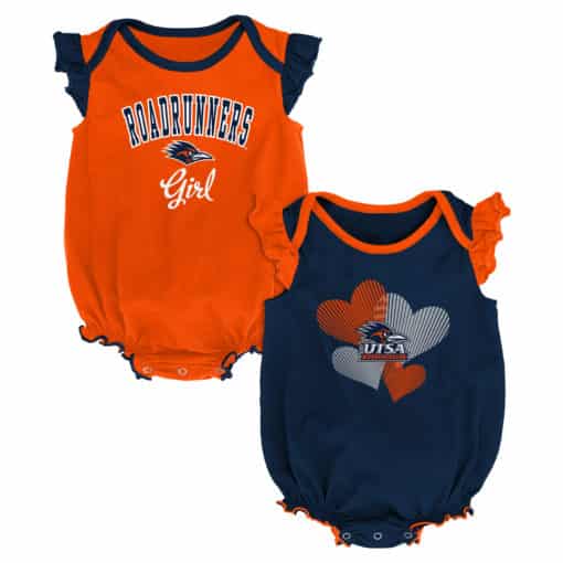 UTSA Texas San Antonio Roadrunners Baby Girl 2 Pack Onesie Creeper Set