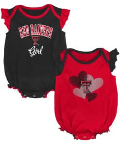 Texas Tech Red Raiders Baby Girl 2 Pack Onesie Creeper Set