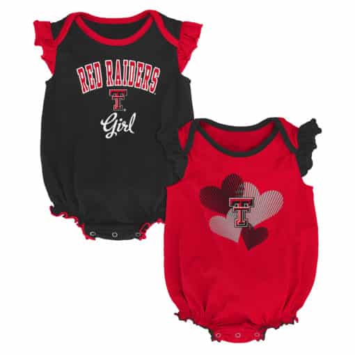 Texas Tech Red Raiders Baby Girl 2 Pack Onesie Creeper Set