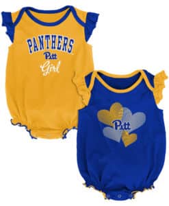 Pittsburgh Pitt Panthers Baby Girl 2 Pack Onesie Creeper Set