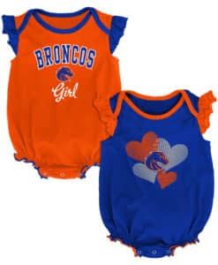 Boise State Broncos Baby Girl 2 Pack Onesie Creeper Set