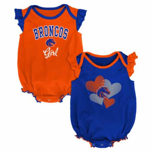 Boise State Broncos Baby Girl 2 Pack Onesie Creeper Set