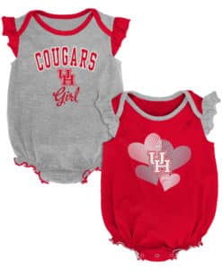Houston Cougars Baby Girl 2 Pack Onesie Creeper Set