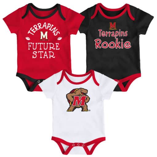 Maryland Terrapins Baby 3 Pack Future Star Onesie Creeper Set