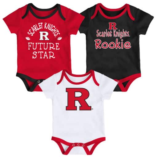 Rutgers Scarlet Knights Baby 3 Pack Future Star Onesie Creeper Set