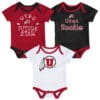 Utah Utes Baby 3 Pack Future Star Onesie Creeper Set