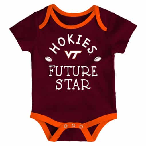 Virginia Tech Hokies Baby 3 Pack Future Star Onesie Creeper Set - Image 2