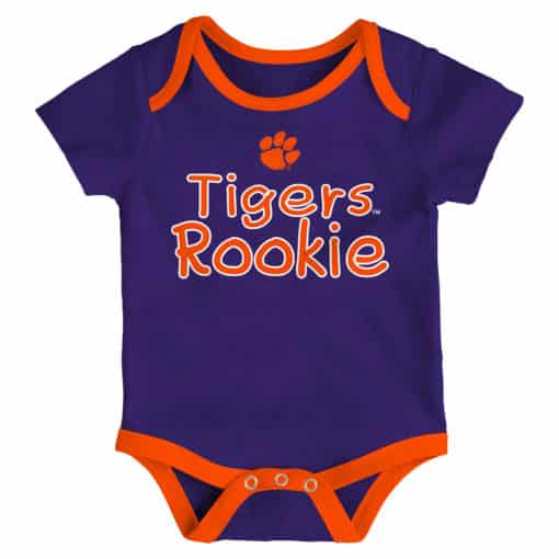 Clemson Tigers Baby 3 Pack Future Star Onesie Creeper Set - Image 3
