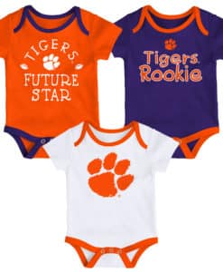 Clemson Tigers Baby 3 Pack Future Star Onesie Creeper Set