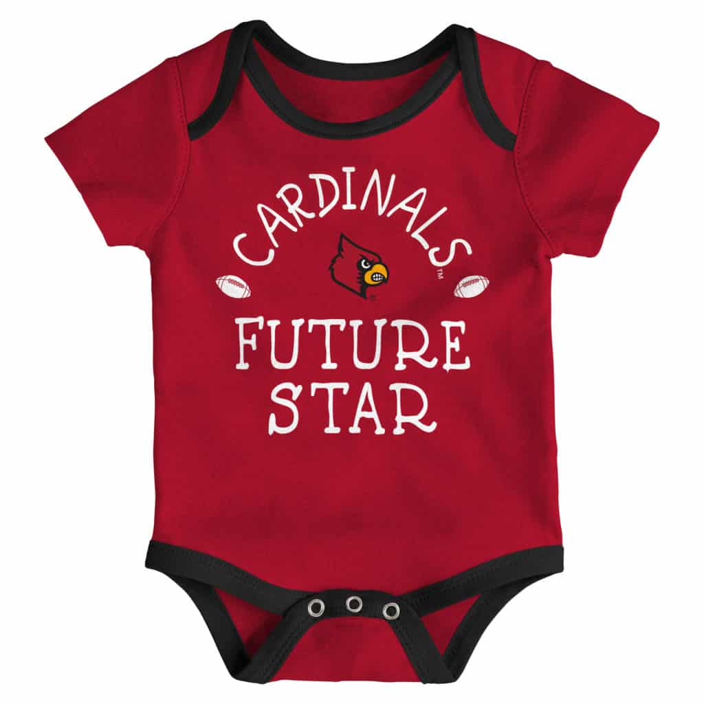 Louisville Cardinals Baby 3 Pack Future Star Onesie Creeper Set