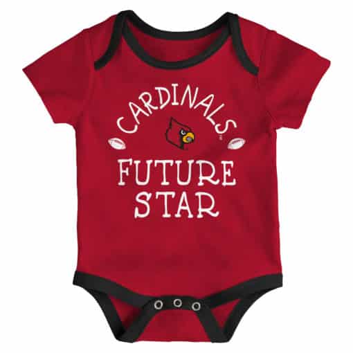 Louisville Cardinals Baby 3 Pack Future Star Onesie Creeper Set - Image 2
