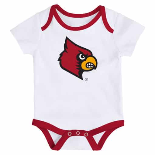 Louisville Cardinals Baby 3 Pack Future Star Onesie Creeper Set - Image 4
