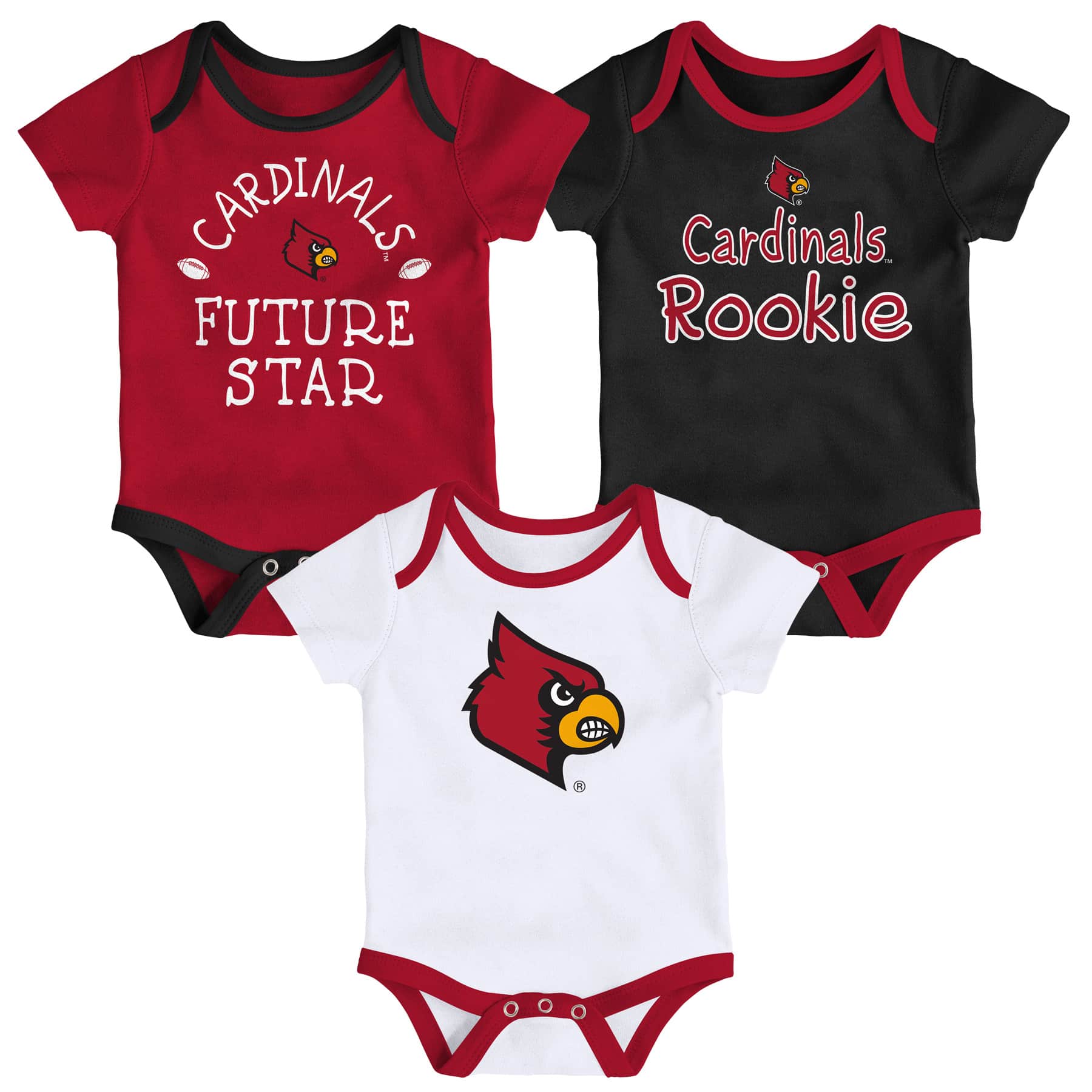 Infant Louisville Cardinals Creeper Set Baby Snapsuit Set