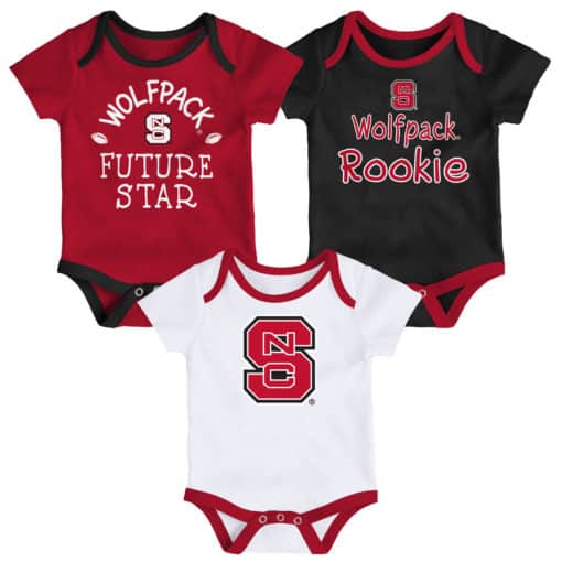 North Carolina State Wolfpack Baby 3 Pack Future Star Onesie Creeper Set