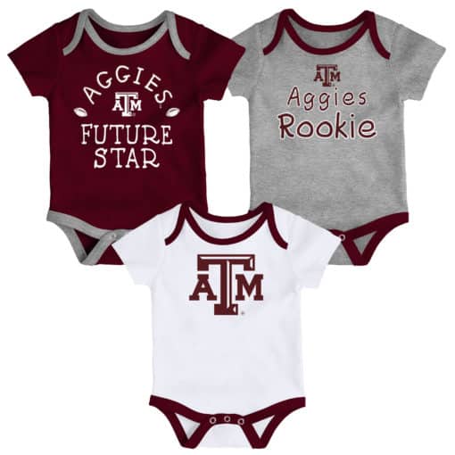 Texas A&M Aggies Baby 3 Pack Future Star Onesie Creeper Set