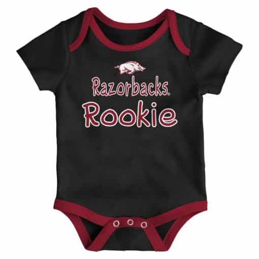 Arkansas Razorbacks Baby 3 Pack Future Star Onesie Creeper Set - Image 3