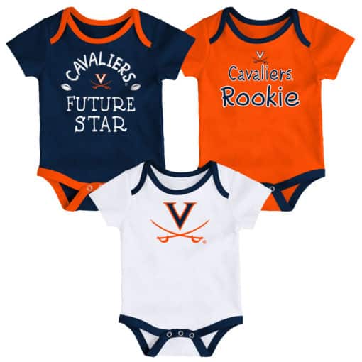 Virginia Cavaliers Baby 3 Pack Future Star Onesie Creeper Set
