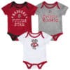 Wisconsin Badgers Baby 3 Pack Future Star Onesie Creeper Set