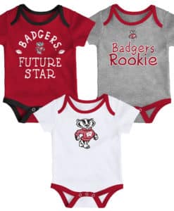 Wisconsin Badgers Baby 3 Pack Future Star Onesie Creeper Set