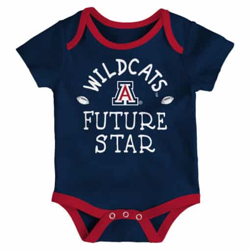 Arizona Wildcats Baby 3 Pack Future Star Onesie Creeper Set - Image 2