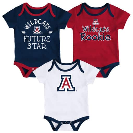 Arizona Wildcats Baby 3 Pack Future Star Onesie Creeper Set