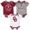 Oklahoma Sooners Baby 3 Pack Future Star Onesie Creeper Set