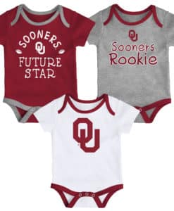 Oklahoma Sooners Baby 3 Pack Future Star Onesie Creeper Set