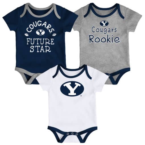 Brigham Young Cougars Baby 3 Pack Future Star Onesie Creeper Set