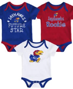 Kansas Jayhawks Baby 3 Pack Future Star Onesie Creeper Set