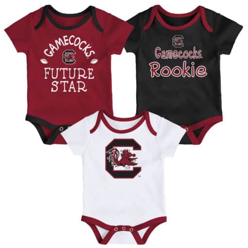 South Carolina Gamecocks Baby 3 Pack Future Star Onesie Creeper Set