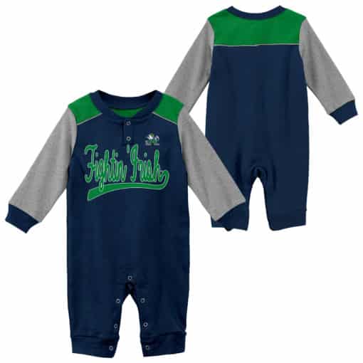 Notre Dame Fighting Irish Baby Navy Scrimmage Long Sleeve Coverall