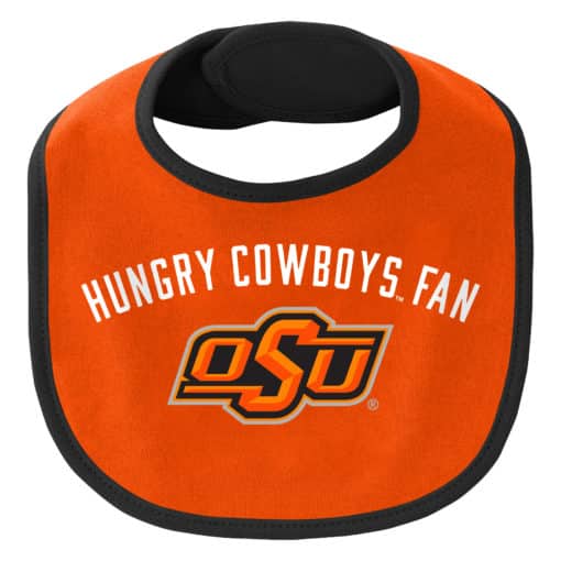 Oklahoma State Cowboys Baby Black Orange 3 Piece Creeper Set - Image 2