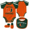 Miami Hurricanes Baby Orange 3 Piece Creeper Set