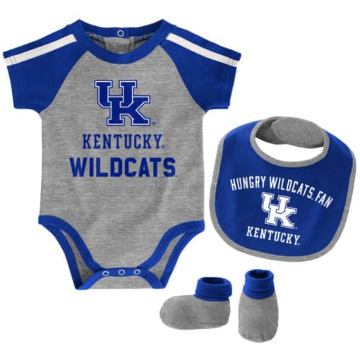 Kentucky Wildcats Baby Gray Blue 3 Piece Creeper Set - Image 6