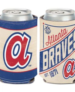 Atlanta Braves 12 oz Blue Cream Cooperstown Can Cooler Holder