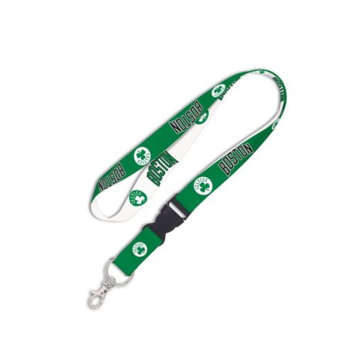 Boston Celtics Green White Lanyard With Detachable Buckle