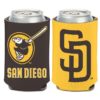 San Diego Padres 12 oz Brown Yellow Logo Can Cooler Holder