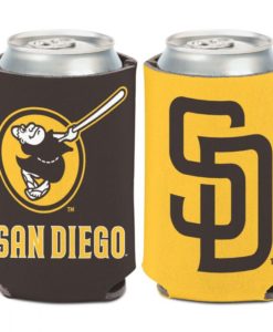 San Diego Padres 12 oz Brown Yellow Logo Can Cooler Holder