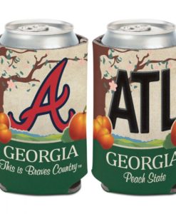 Atlanta Braves 12 oz State Plate Can Cooler Holder