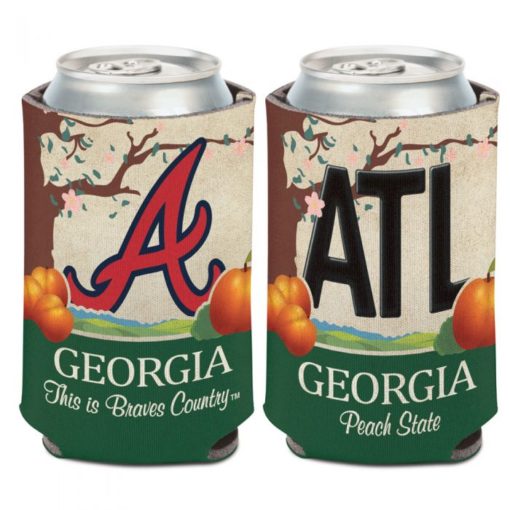 Atlanta Braves 12 oz State Plate Can Cooler Holder