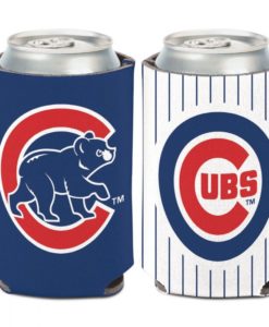Chicago Cubs 12 oz Blue White Pinstripe Can Cooler Holder