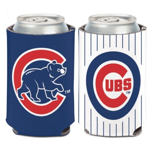 Chicago Cubs 12 oz Blue White Pinstripe Can Cooler Holder