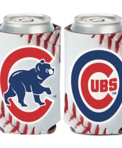 Chicago Cubs 12 oz Ball Design White Can Cooler Holder