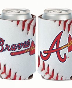 Atlanta Braves 12 oz Ball Design White Can Cooler Holder