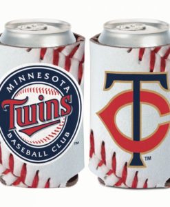 Minnesota Twins 12 oz Ball Design White Can Cooler Holder